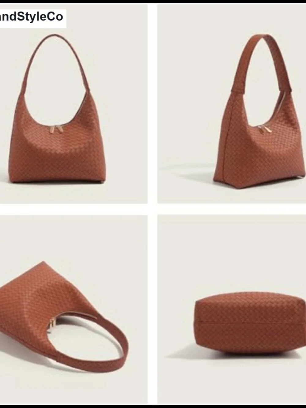 Small Faux Leather Hobo Shoulder Bag Double Zipper Women's Purse